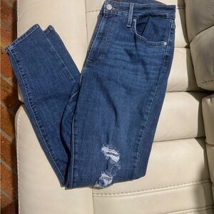 Women's Blue Distressed Jeans
